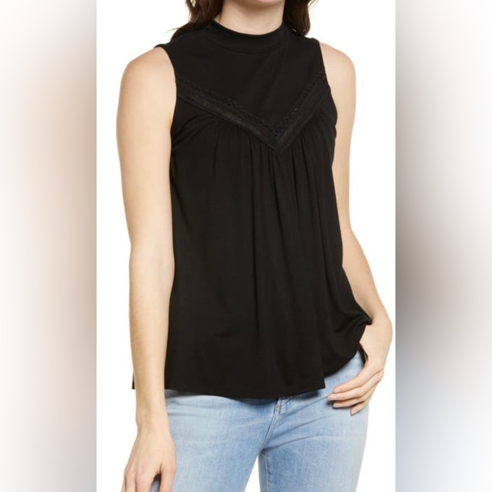 Everleigh Black Lace Knit Tank